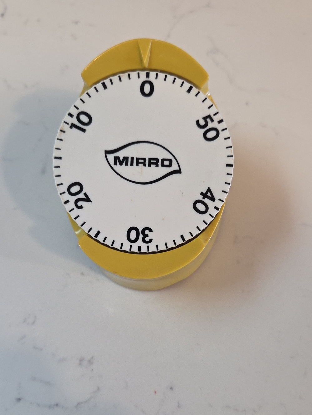 Mirro Vintage 1970 Yellow Mechanical Kitchen Timer - 60-Minute Dial